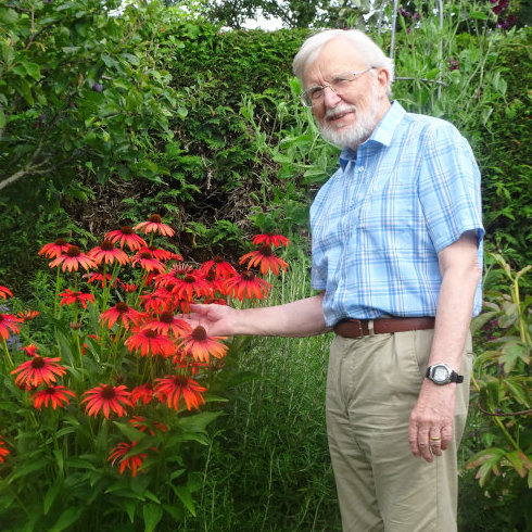 Barry Sharples in the garden 