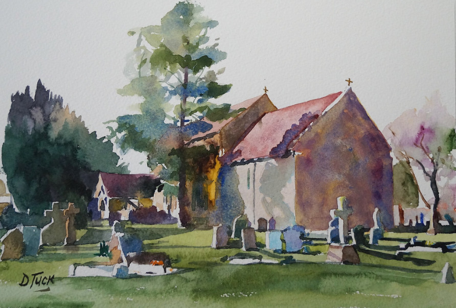Bosbury Church watercolour